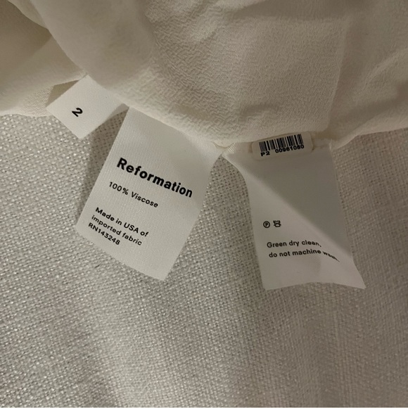 The Reformation Frannie Mini Dress in Madeline - Lace Up Floral White Blue Dress - Picture 6 of 6